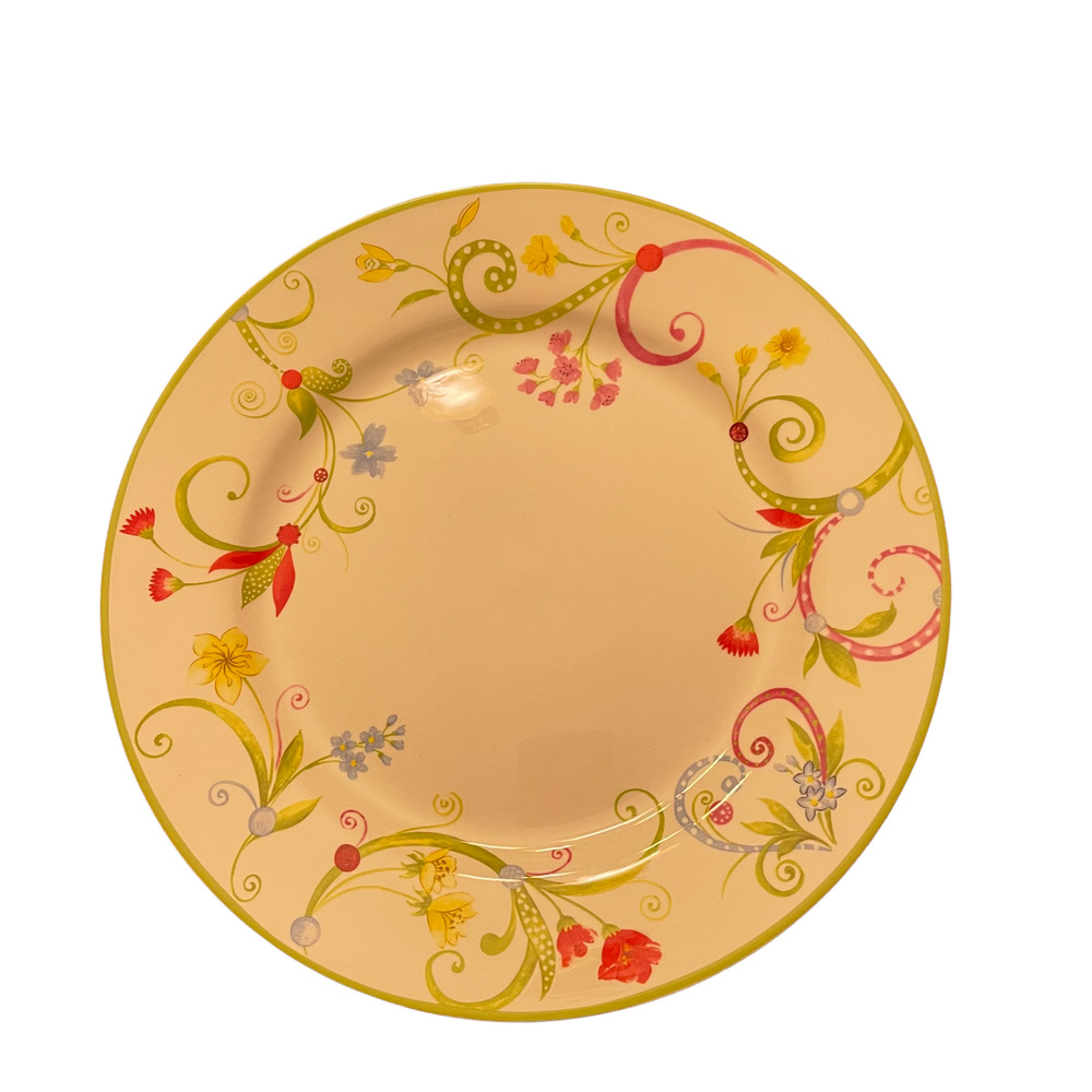 Pier 1 Lyda Dinner Plate Floral Scroll Dolomite China 10.75”